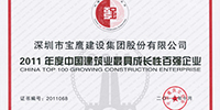 我集團(tuán)連續(xù)入選中國建筑業(yè)最具成長性百強(qiáng)企業(yè)并被評為2012年度全國建筑業(yè)AAA級信用企業(yè)